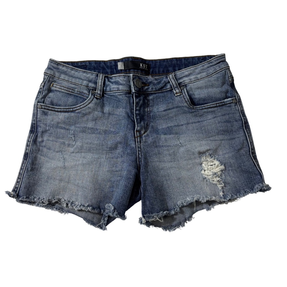 Kut from the Kloth Womens Distressed Denim Cut Off Shorts Blue Size 6